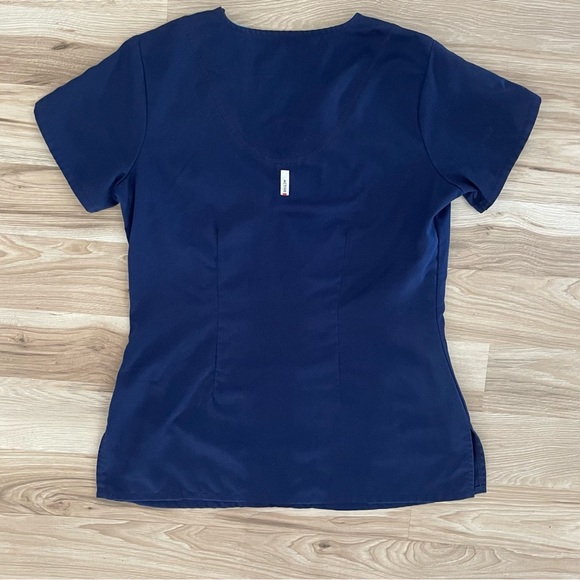 Grey's Anatomy Blue Fitted Short Sleeve Scrub Top - Picture 5 of 6